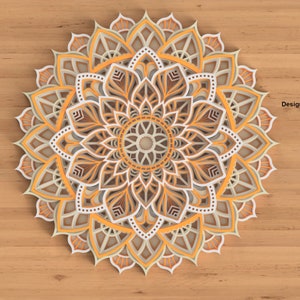 Meerlaagse Mandala lasergesneden bestanden, CNC-bestanden, mandla vector, Cricut mandala-bestanden, Glowforge-bestanden, meerlagige mandala SVG lasergesneden bestand