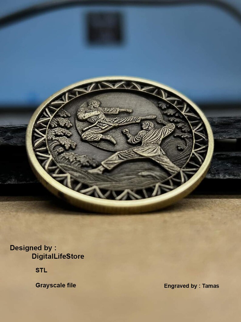 Karate Coin Design Karate Fight 3d Engraving Coin Files,fiber Laser Engraving Designs ...