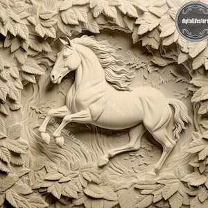 Horse 3d Illusion laser engraving files with glowforge setting ,Horse engraving file laser cut files