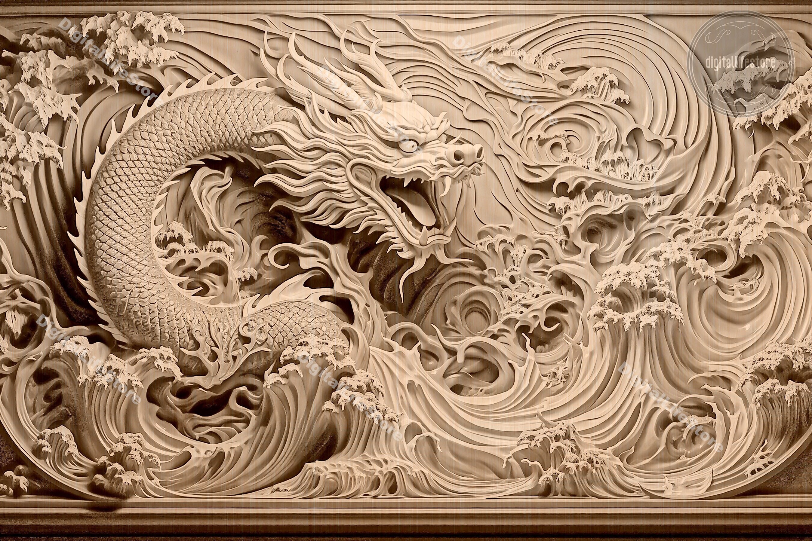 Dragon 3D Illusion Laser Engraving Files: Glowforge Ready