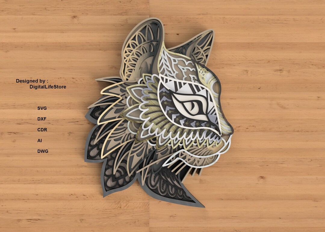 Cat Layered Mandala Laser Cut Files,laser Cut Svg,cnc Router Laser Cut ...