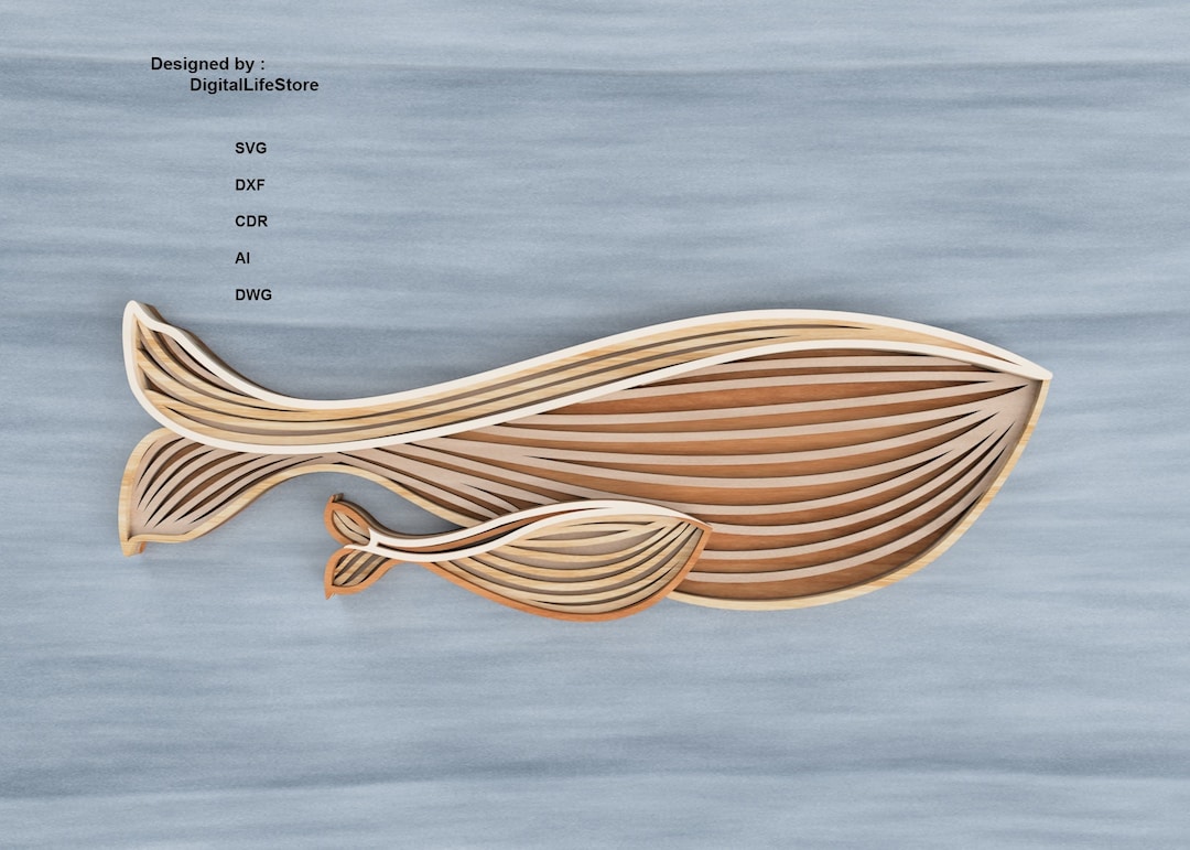 Whale Layered Svg Laser Cut Files Dxf Cnc Router File Cnc File Laser Whale Layered Svg Laser Cut Files Dxf Cnc Router File Cnc File Laser
