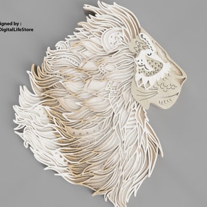 león en capas mandala svg ARCHIVOS DE CORTE LÁSER dxfd, archivos cnc, corte láser, archivo de corte, archivo cricut, glowforge en capas león mandala svg archivo de corte láser
