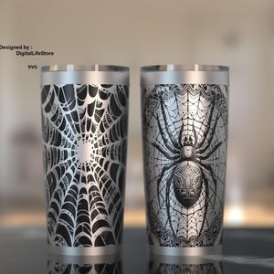 20oz Spider Tumbler lasergegraveerd volledig wrap ontwerp voor voor laser roterende machine, beker svg ontwerp, beker spider laser graveer ontwerp