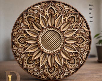 Snowflower Multilayer Multilayer Laser Cut Files – SVG Glowforge Files | laser cutting files | laser cut file