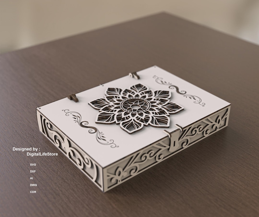 Book Box Laser Cut Files Svg, Cnc Routher Files Glowforge Xtool Files ...