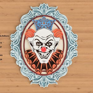 arquivos de corte a laser palhaço em camadas arquivo de gravação, corte a laser svg, arquivo cnc, corte a laser, arquivos Glowforge cricut, corte a laser Arquivos de corte a laser palhaço svg