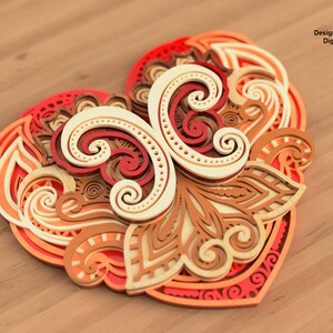 Layered Heart Mandala SVG: Laser Cut Files, CNC, Glowforge