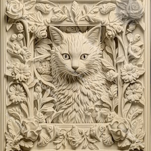 Fichiers de gravure laser illusion de chat 3D avec réglage de la forge luminescente, fichiers de gravure de chat fichier découpés au laser