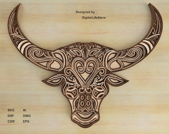 Archivos de corte láser multicapa Buffalo: archivos SVG Glowforge / archivos de corte láser / archivo de corte láser