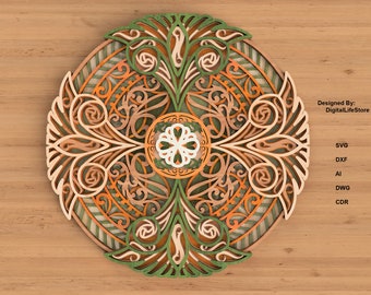 Layered Mandala Multilayer Laser Cut Files SVG Glowforge files