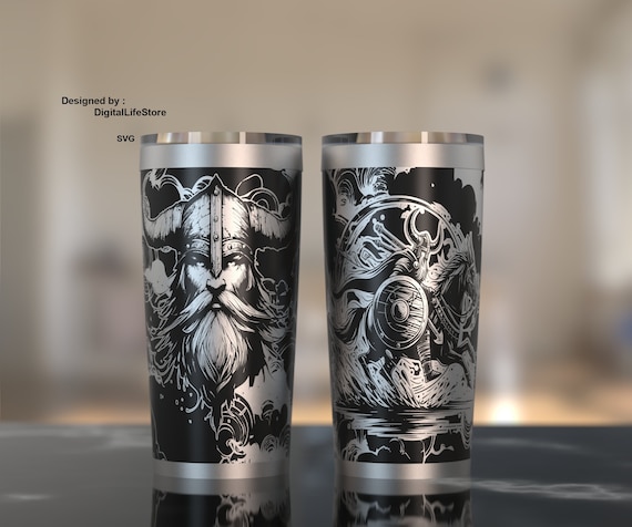 20oz Viking Tumbler Laser Engraved full Wrap Design for For Laser Rotary Machine,Tumbler svg design, Tumbler Viking laser engrave design