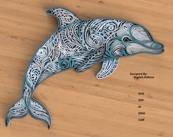 layered dolphin laser cut files svg,cricut cut files cnc files,dolphin mandala glowforge laser cutting files,mandala dolphin laser cut files