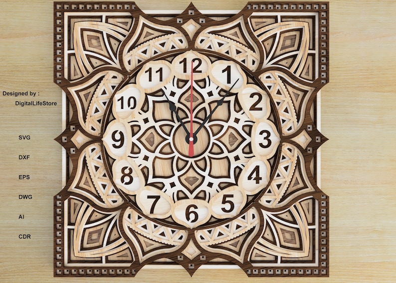 Free Free 134 Layered Mandala Clock SVG PNG EPS DXF File