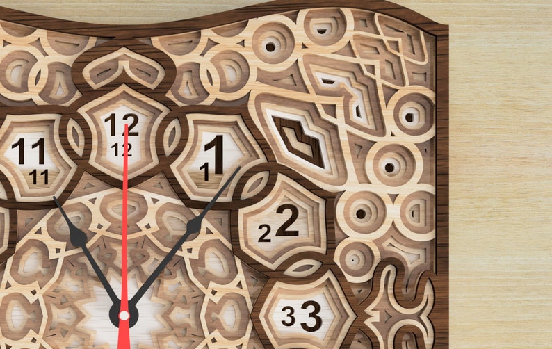 Clock Layered Laser Cut Filescnc Cut Files cnc Router - Etsy