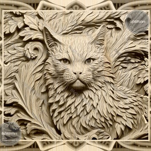 Cat 3d Illusion laser engraving files with glowforge setting ,cat engraving file laser cut files