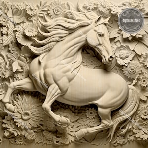 Horse 3D Illusion Laser Engraving Files: Glowforge Ready
