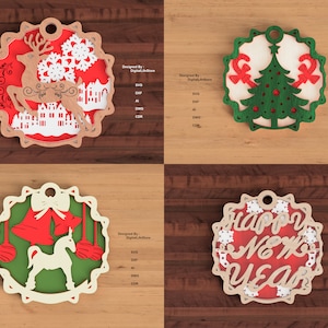 Multilayer Christmas Ornament SVG Laser Cut Files