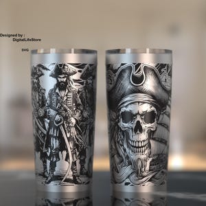 20oz piratenbeker lasergegraveerd volledig omslagontwerp voor voor laser roterende machine, beker svg-ontwerp, beker piraat lasergraveerontwerp