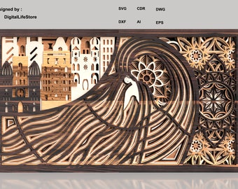 wall decor Multilayer Laser Cut Files SVG Glowforge files