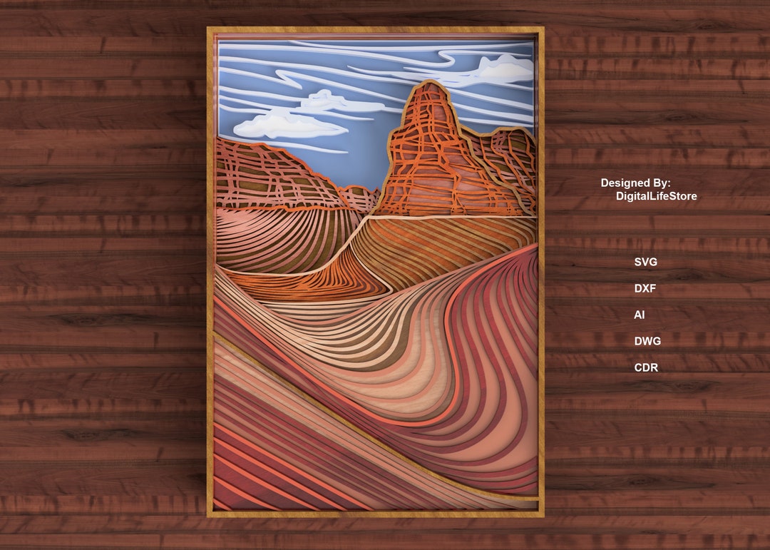 Wall Decor Canyon Layered Svg LASER CUT Files,cnc Router Files,cnc ...