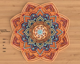 Mandala Multilayer laser cut files,laser cut,cnc router files,cricut files ,glowforge files,laser cutting files,laser cut file
