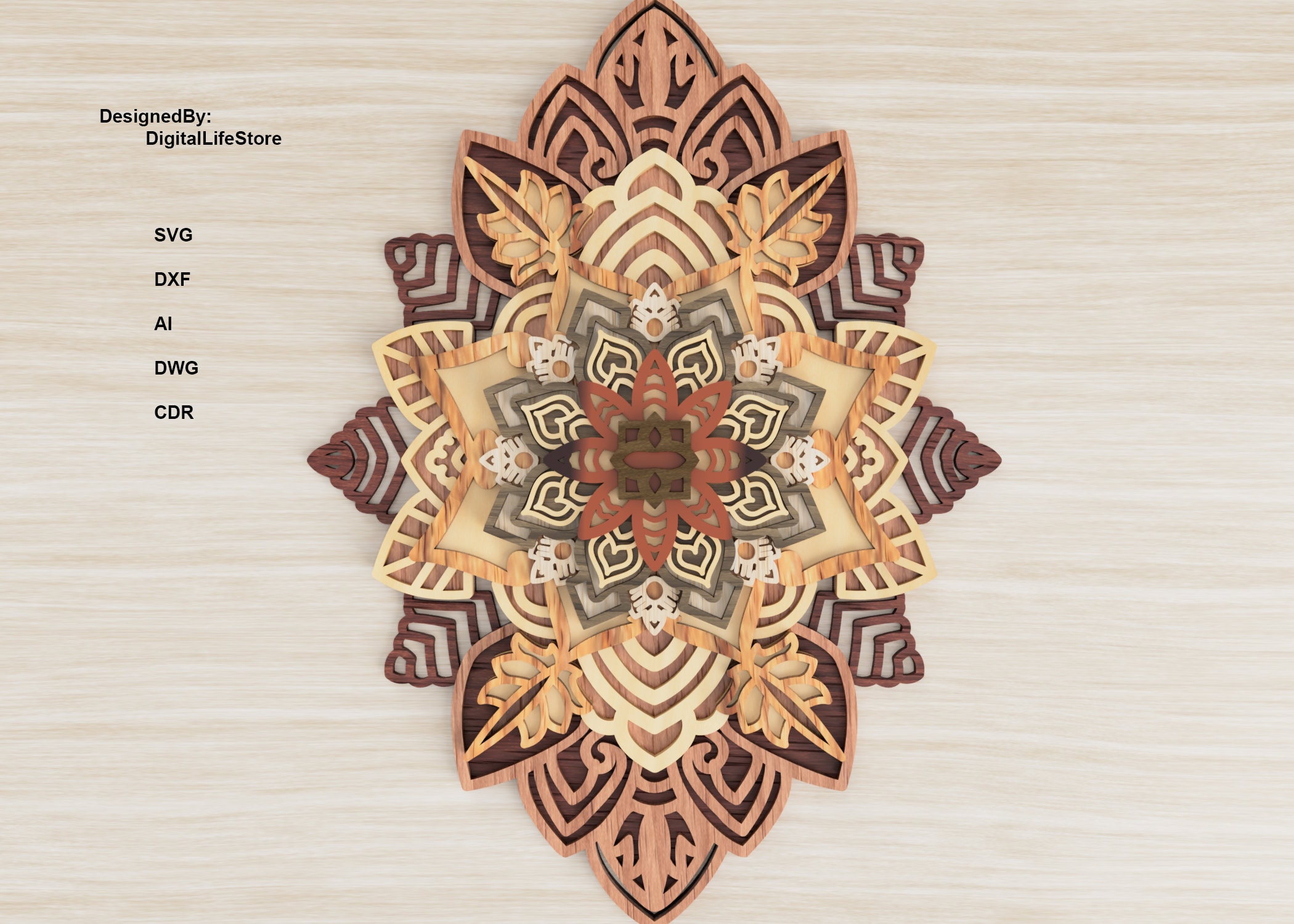Layered Mandala Multilayer Laser Cut Files,laser Cut,cnc Router Files ...