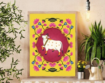 Kamal Talai, Pichvai Art, Indian Folk Art, Nathdwara, Pichwai Print, Pichwai Painting, Wall Art Decor, Digital Downloads, Indian Art