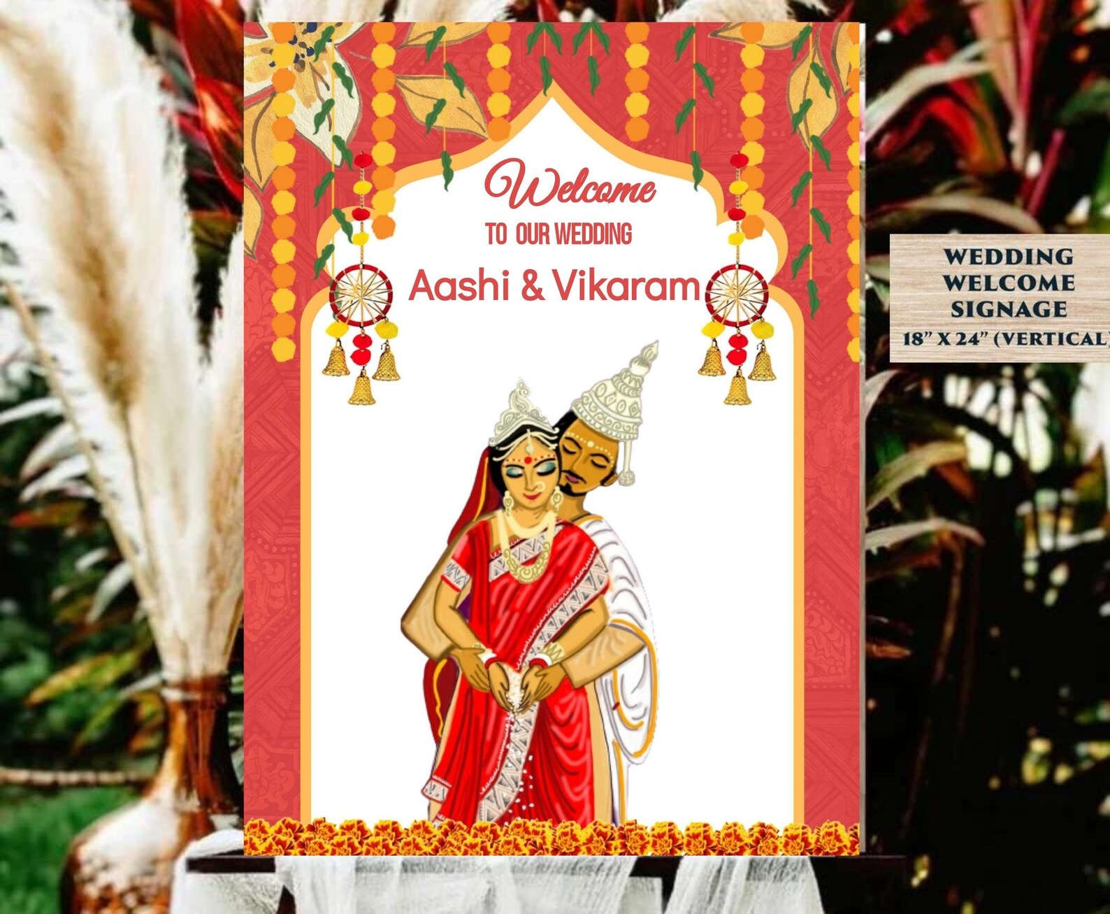 Bengali Wedding Signages for Indian Wedding Easel Sign Bengali Etsy