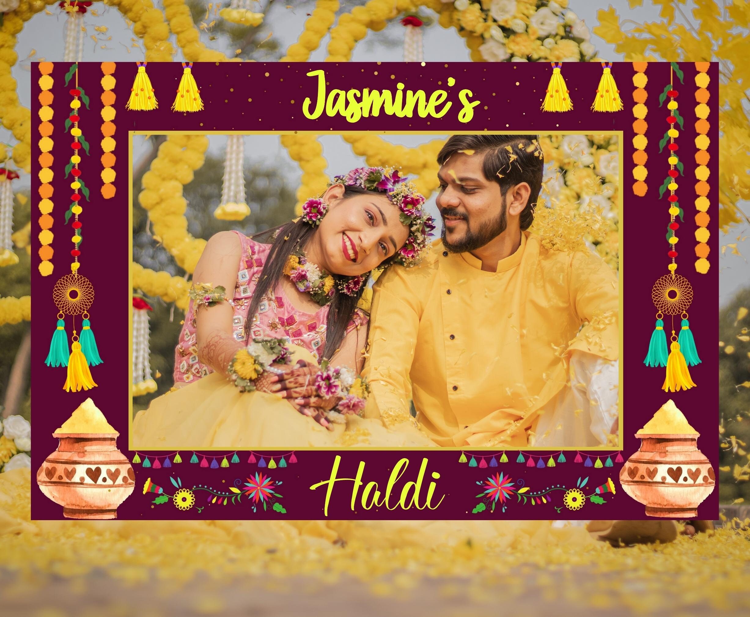 Selfie Photo Prop ,haldi Photo Booth Frame, Haldi Props, Wedding Photo