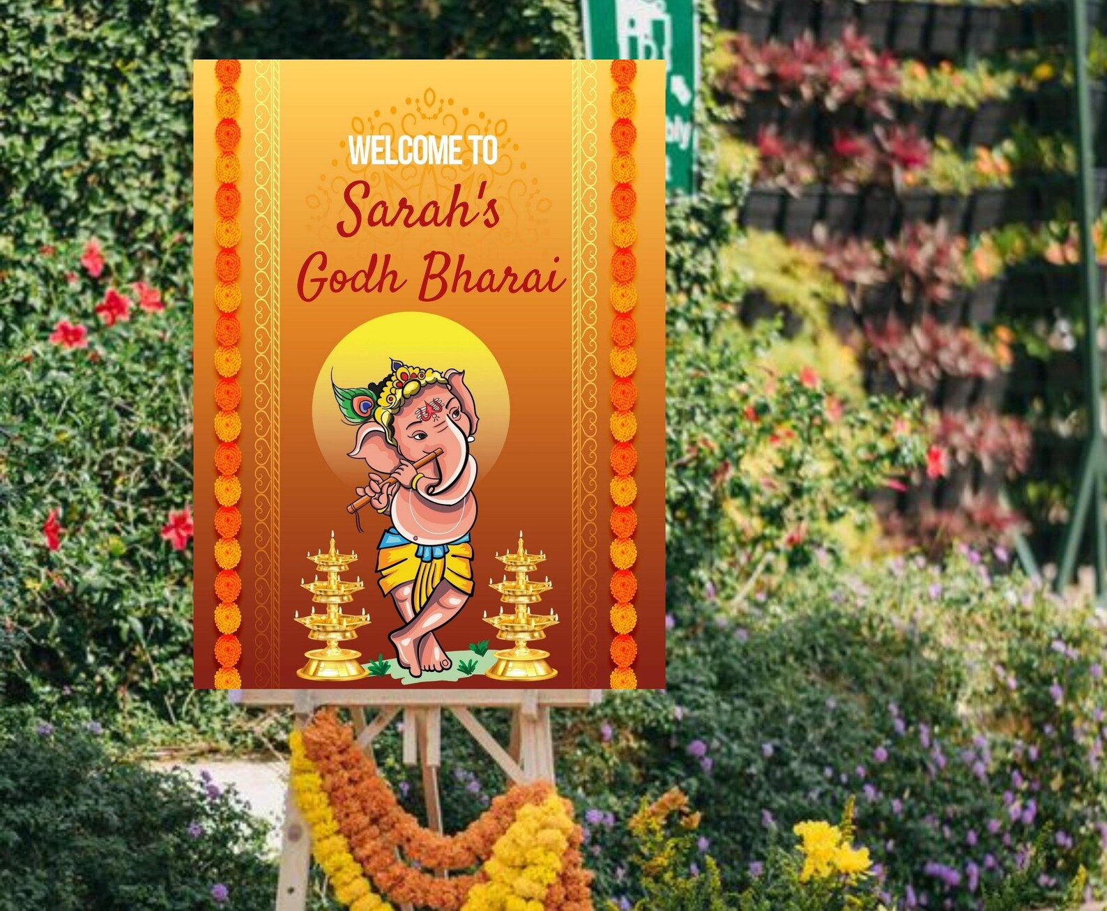 Hindu Godh Bharai Baby Shower Sign Indian Gujarati Baby Etsy