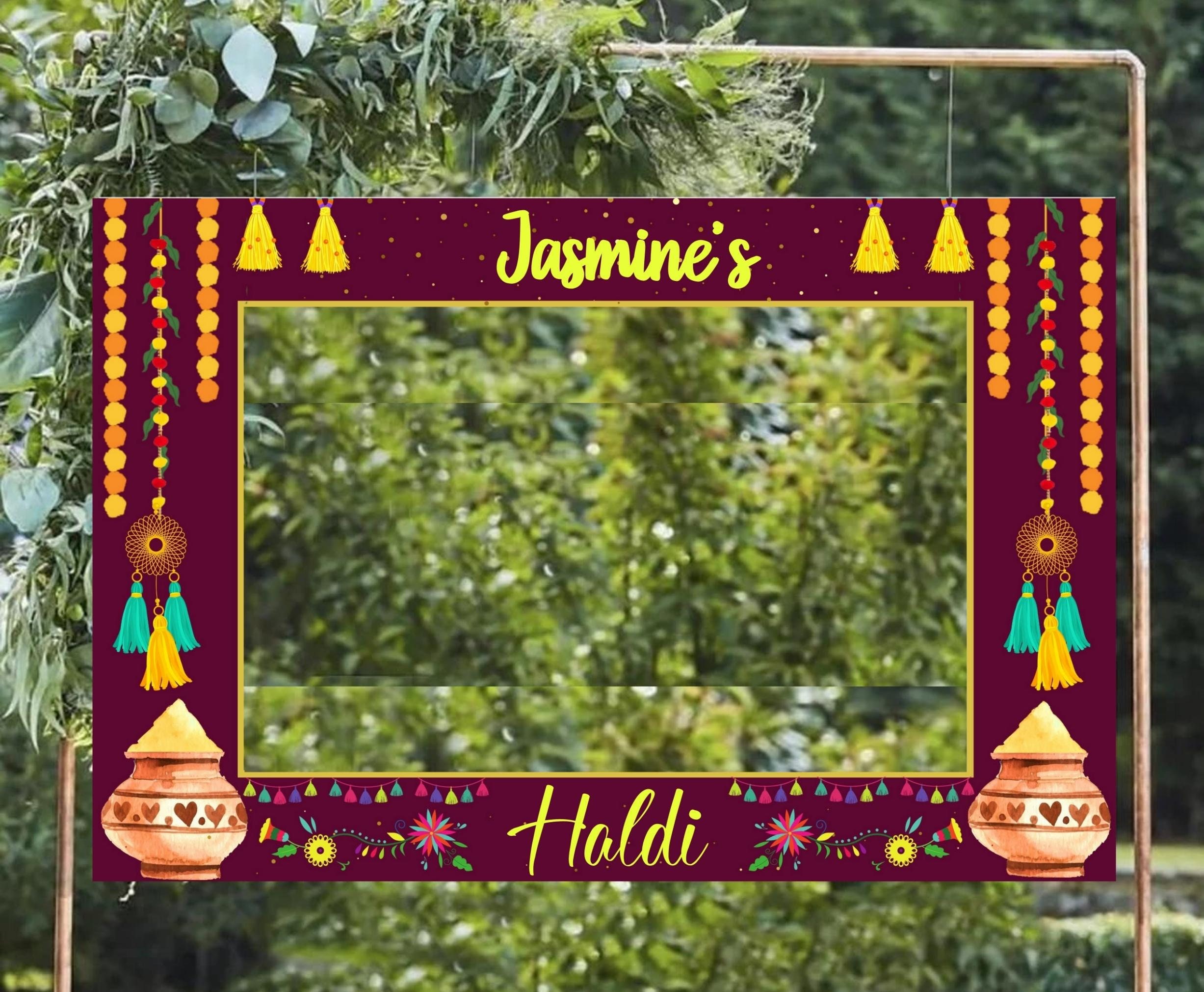 Selfie Photo Prop haldi Photo Booth Frame Haldi Props Etsy