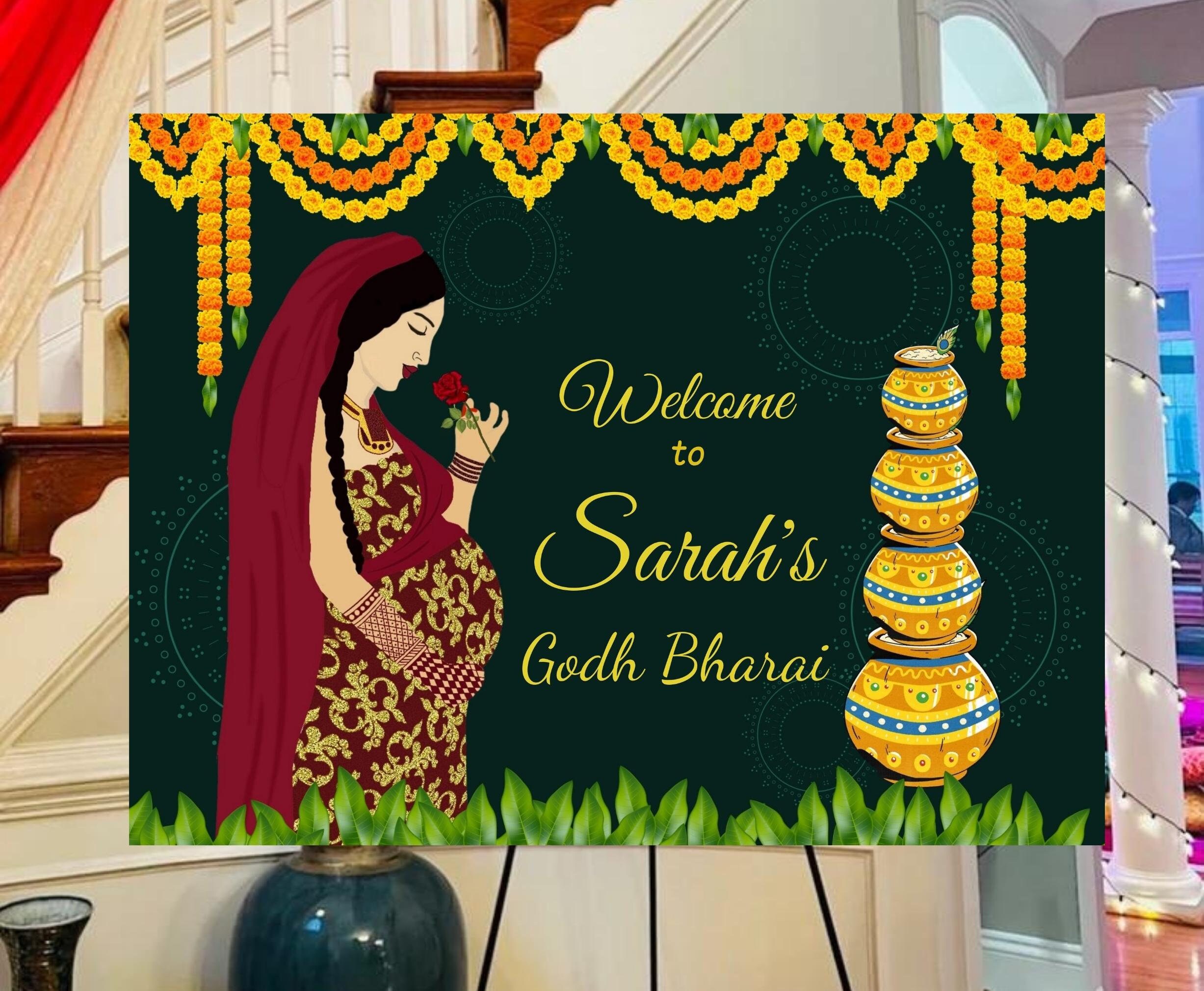 Godh Bharai Sign Godh Bharai Sign Seemantham Decor Indian Baby Shower Sign Hindu