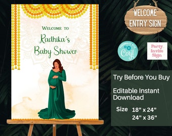 Godh Bharai sign, Seemantham decor, Seemantham signs Indian Baby shower sign as Valaikaapu welcome sign, Godh Bharai welcome