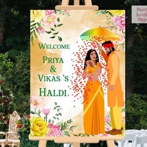 Haldi Signs & Haldi Signs, Pithi signages as Haldi Welcome Signs, Welcome to Haldi Signs as Wedding Haldi decor sign, Haldi decoration