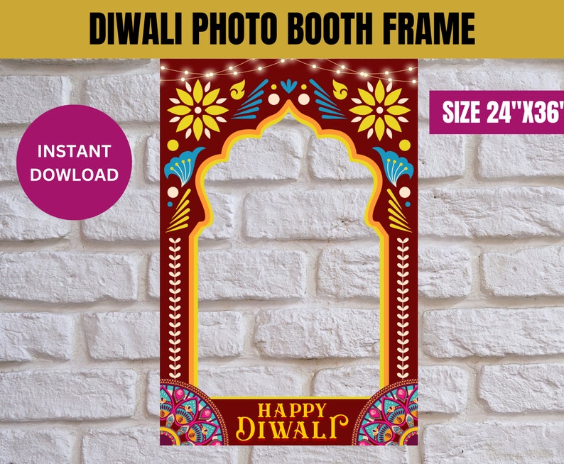 Diwali Photo Booth Frame Photo Booth Props Festival Photo Etsy