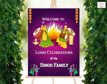 First Lohri Sign , Lohri Welcome Sign, Punjabi Festival Sign, Lohri Decor, Editable Lohri Signage, DIY Lohri Decor,