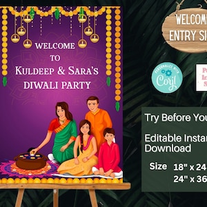 Diwali party welcome signs Happy Diwali banners, Welcome Diwali signs & Diwali poster Diwali decor, Diwali Party signs Diwali Welcome sign