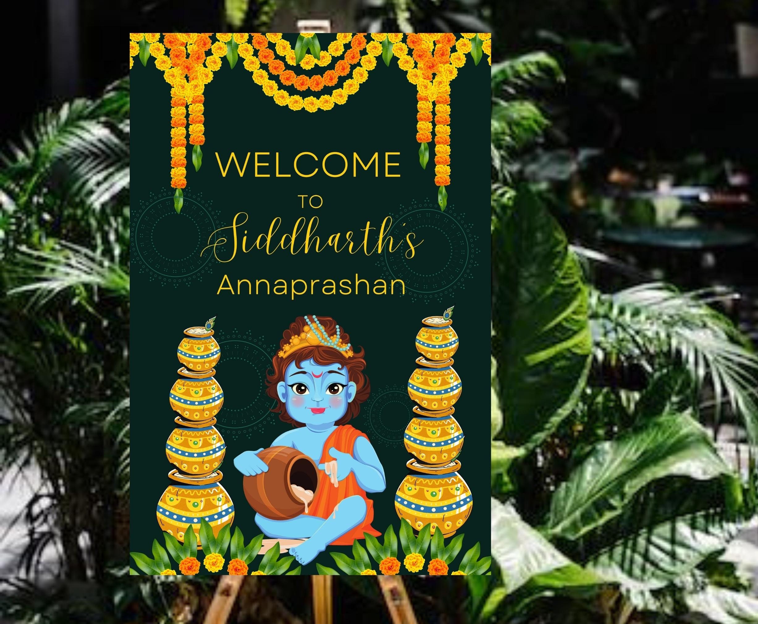 Baby Krishna Sign Godh Bharai Decor Godh Bharai Ceremony Etsy