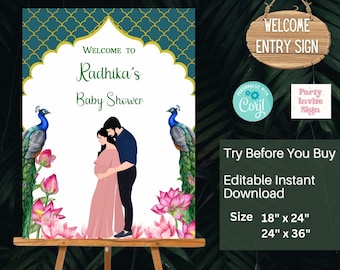 Godh Bharai sign, Seemantham decor, Seemantham signs Indian Baby shower sign as Valaikaapu welcome sign, Godh Bharai welcome
