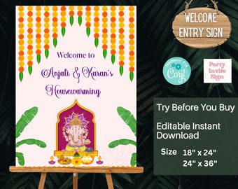 Housewarming Welcome Sign | Gruha Pravesham Welcome Sign | Housewarming