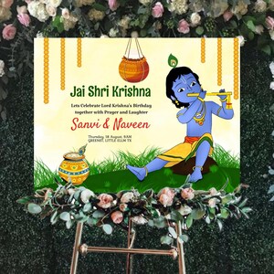 Krishna (Hindu God) ,Welcome Board / Sign,| Jai Shri Krishna | Vaishnav | Happy Janmasthmi, Welcome sign