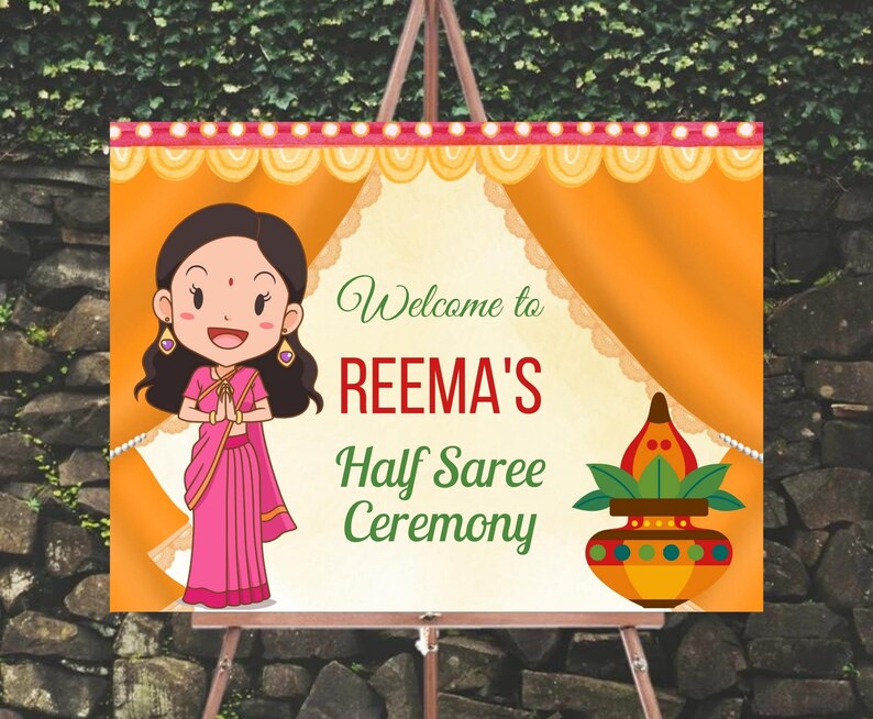 Half Saree Function Sign Half Saree Ceremony Sign South Indian