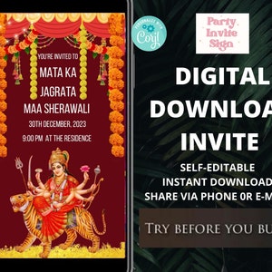 Mata ka Jagrata invite,  WhatsApp, Text Message, Email | Indian Housewarming