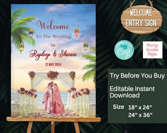 Hindu Wedding Welcome Sign, Indian Wedding Welcome Sign Template, Hindu wedding signs as Indian Wedding Sign,Indian Wedding Welcome Sign