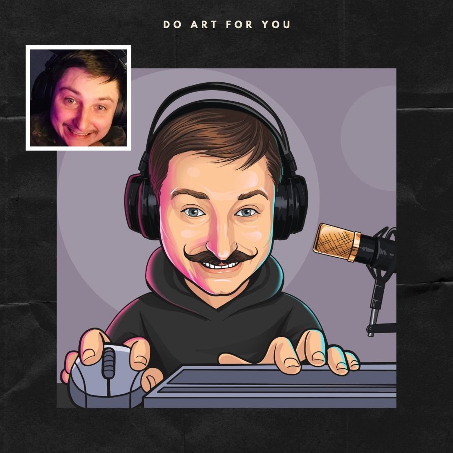 Twitch avatar streamer avatar custom cartoon logo Etsy
