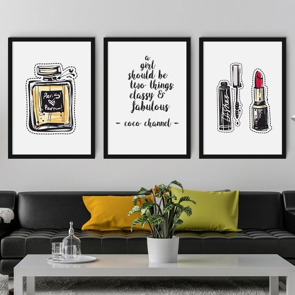 Chanel Wall Art Set of 3 - Etsy