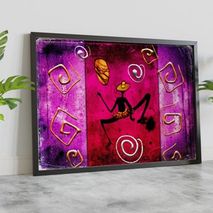 Afrikanische Kunst, afrikanische Mann Tänzer, moderne Boho Dekor, ethnische Kunstwerk, gerahmt Poster, Clip Frame Poster, gestreckt Leinwand, bereit zum Aufhängen