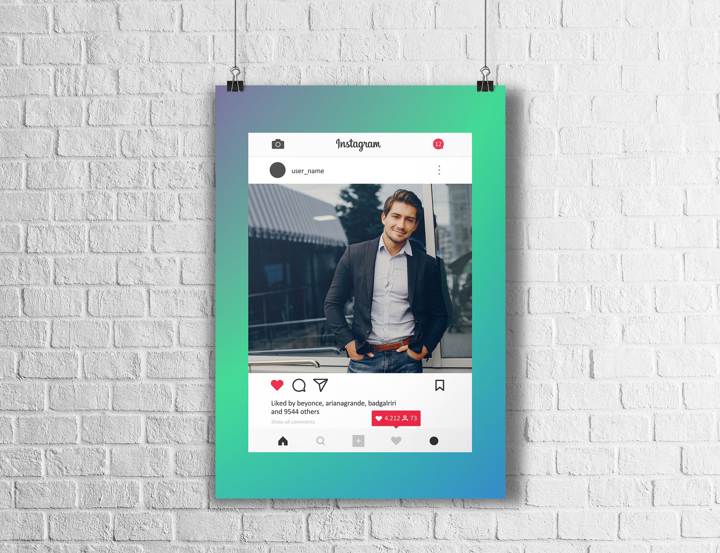 Gepersonaliseerde Instagram Post Print, Custom Gift Print Met Foto,  Instagram Poster, Ingelijste Poster, Clip Frame Poster, Uitgerekt Canvas -  Etsy België, image size:2500x1921