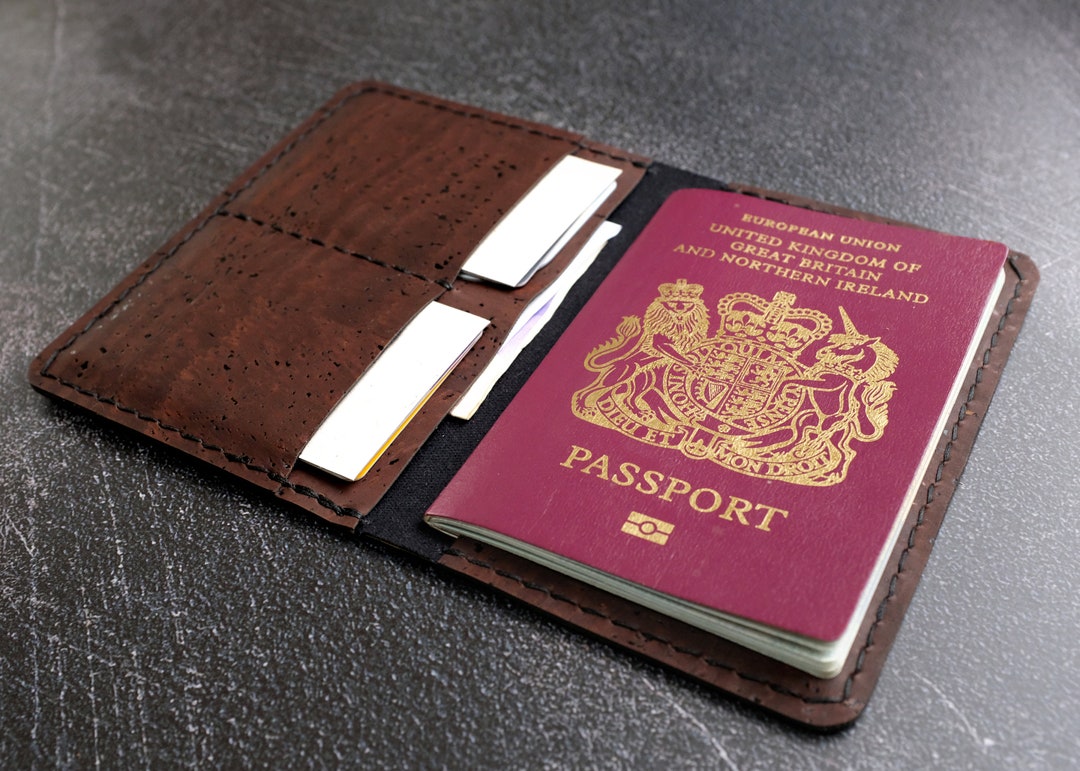 Cork Fabric Passport Cover Passport Holder in Brown Etsy